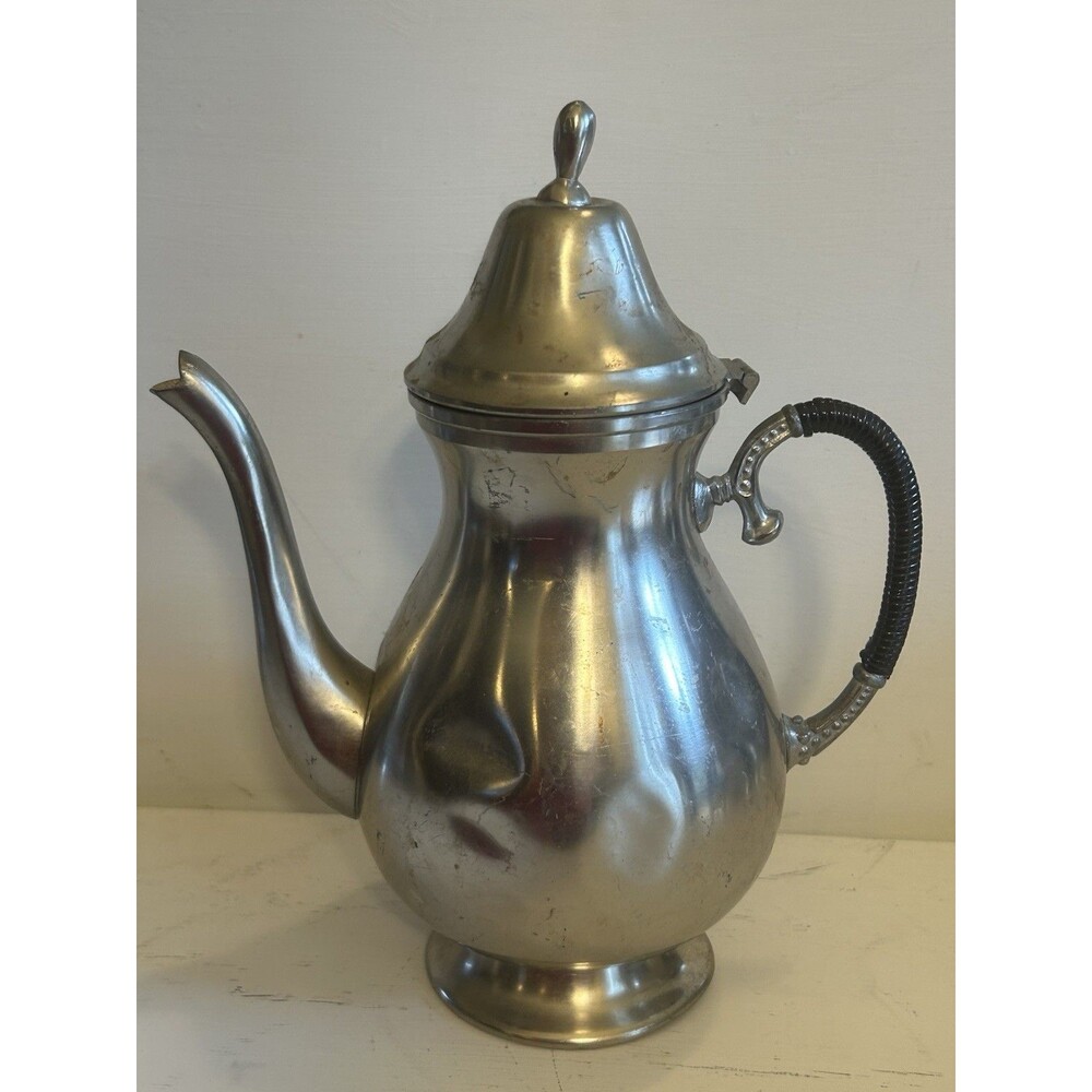 MCM Vintage BISCO Holland Pewter Coffee Tea Pot: Art Deco